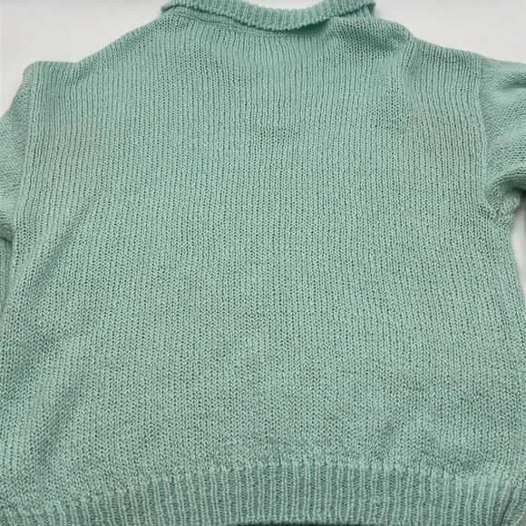Adam French Mint Green Knit Polo Collar Sweater Top Women's Size Large Acrylic - Picture 7 of 12